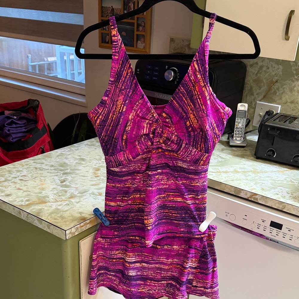 Vibrant Pink and Purple Women's Swimsuit